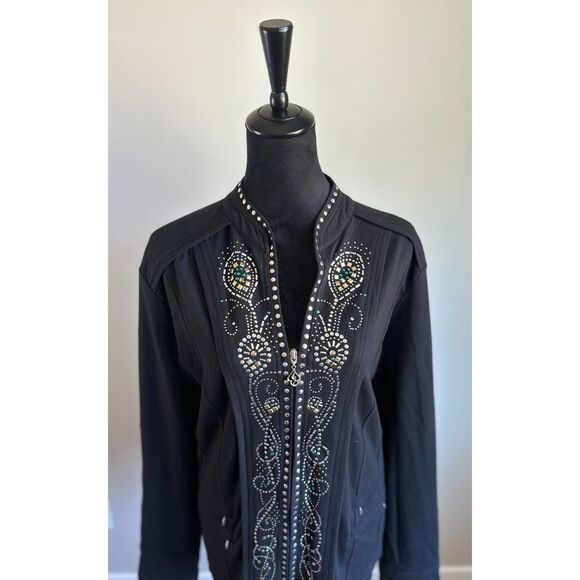 Crystaline by Mango Tango Swarovski Crystal Peacock Motif Western Jacket Size XL - Picture 4 of 7